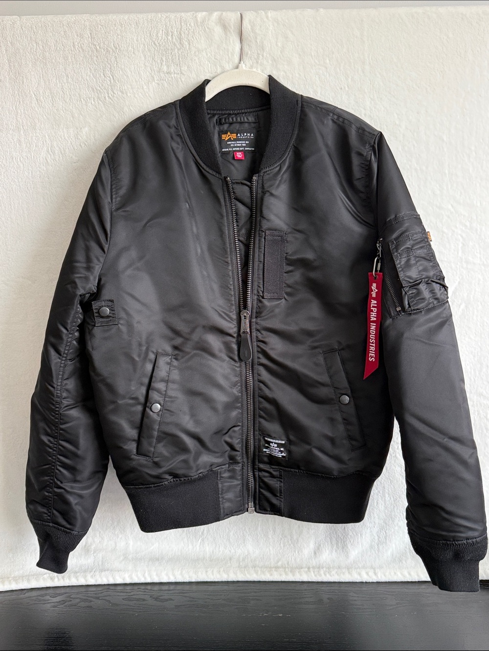 Alpha Industries Black MA-1 Flight Bomber Jacket